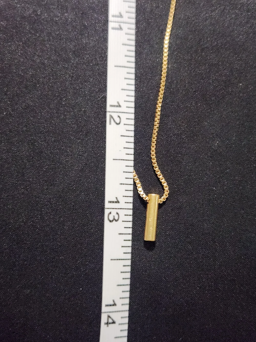 Madewell Gold Tone Cylinder Bar Pendant Box Chain Necklace - 24" - 27" - Picture 5 of 5